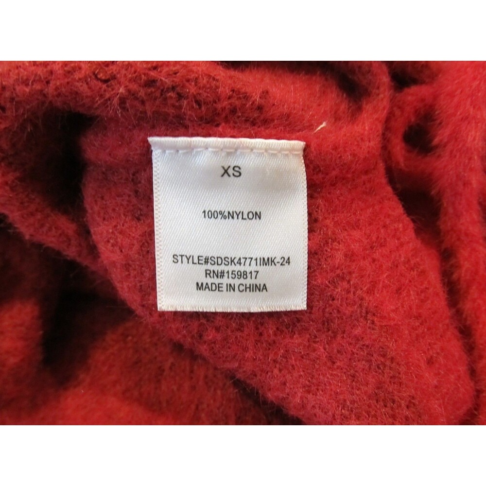 Altar’d State Fuzzy Eyelash Cropped Sweater Raspberry XS Pre‑Owned Tie back - Picture 9 of 9
